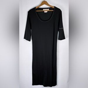 Vintage Oscar de la Renta for Appel Black Sleep Dress Size Medium 10 - 12